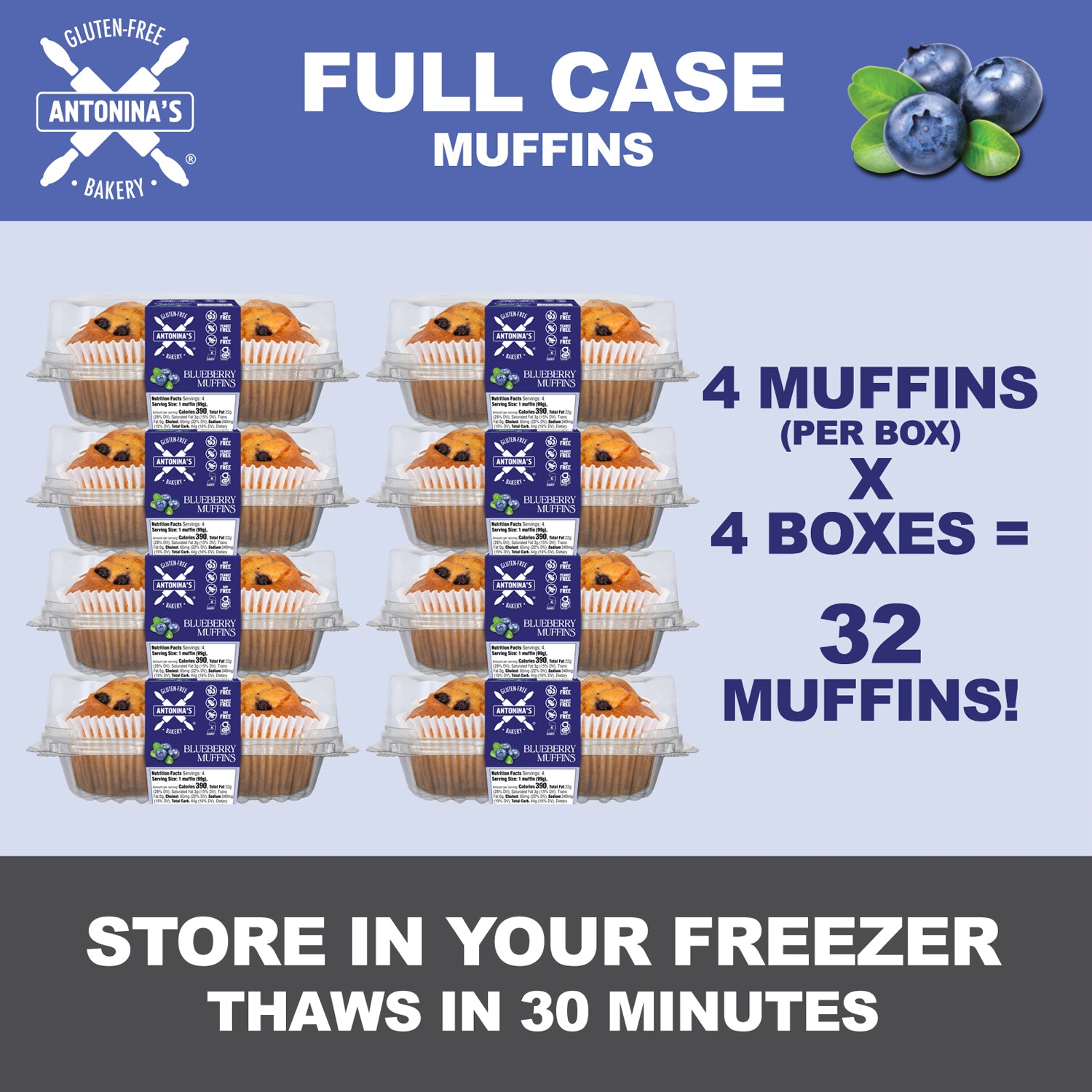Gluten-Free 32 Blueberry Muffins