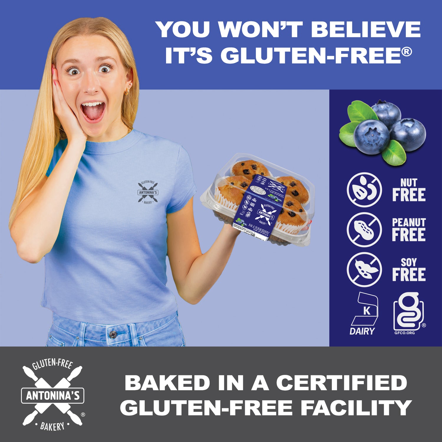 Gluten-Free 32 Blueberry Muffins
