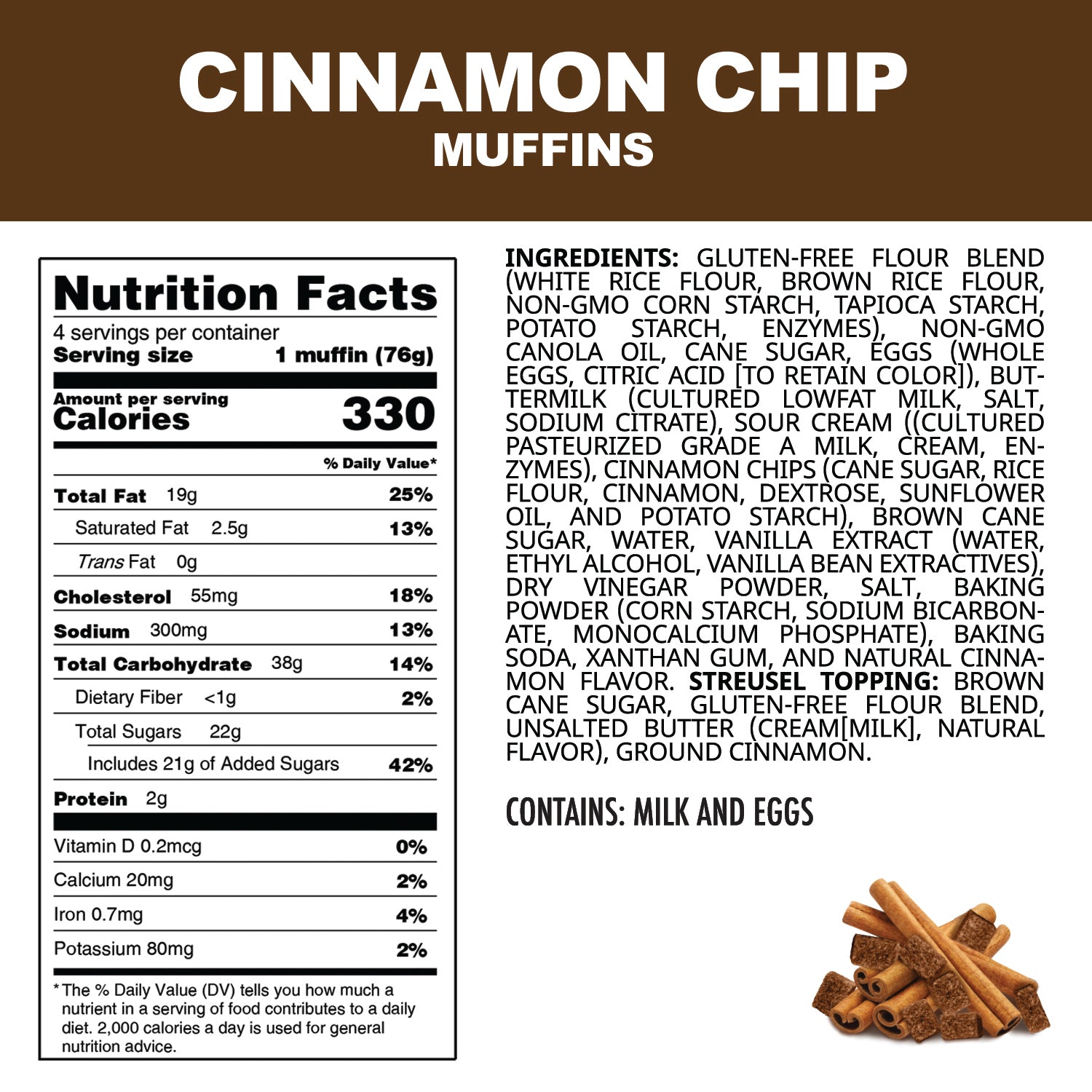 Gluten-Free 32 Cinnamon Chip Muffins