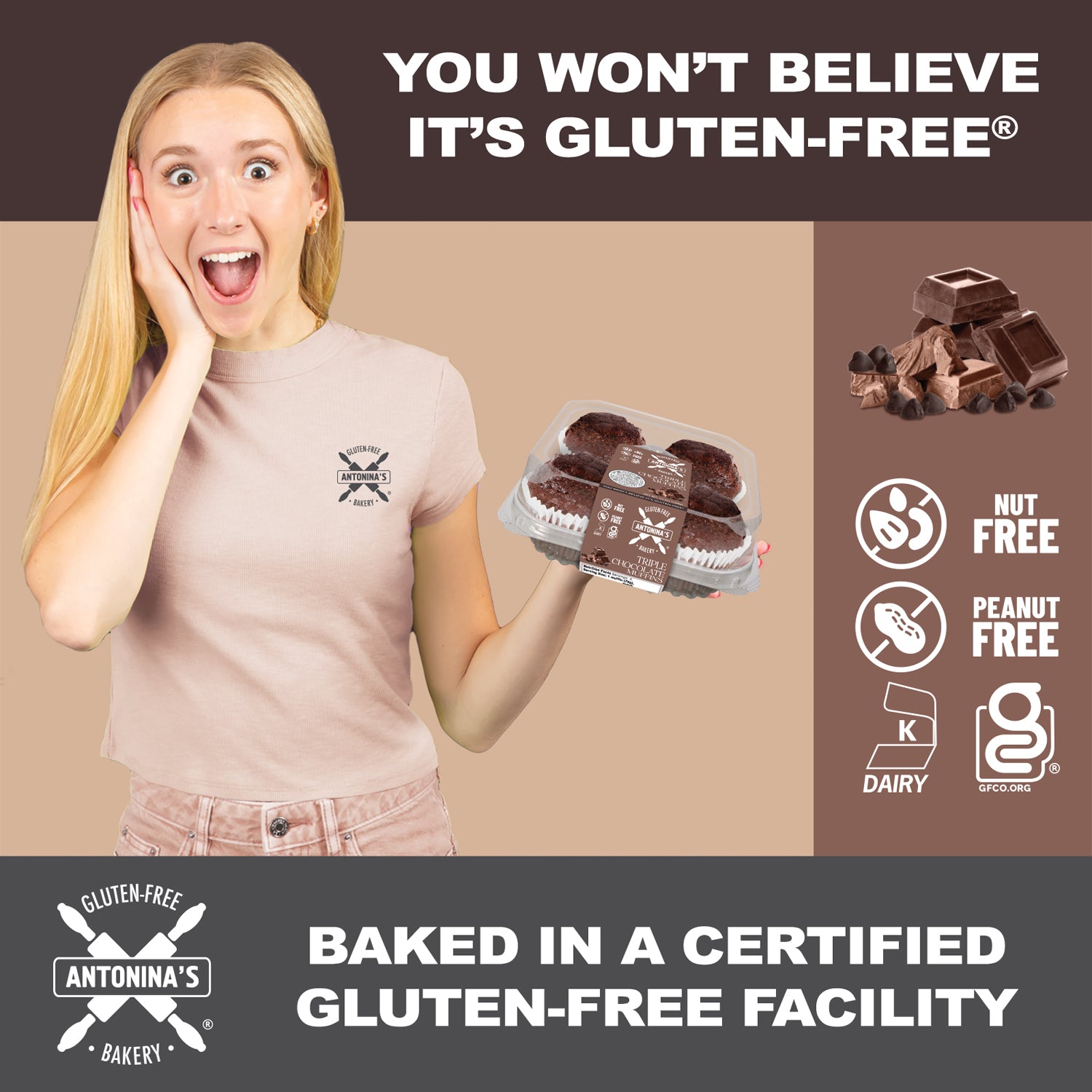 Gluten-Free 32 Triple Chocolate Muffins