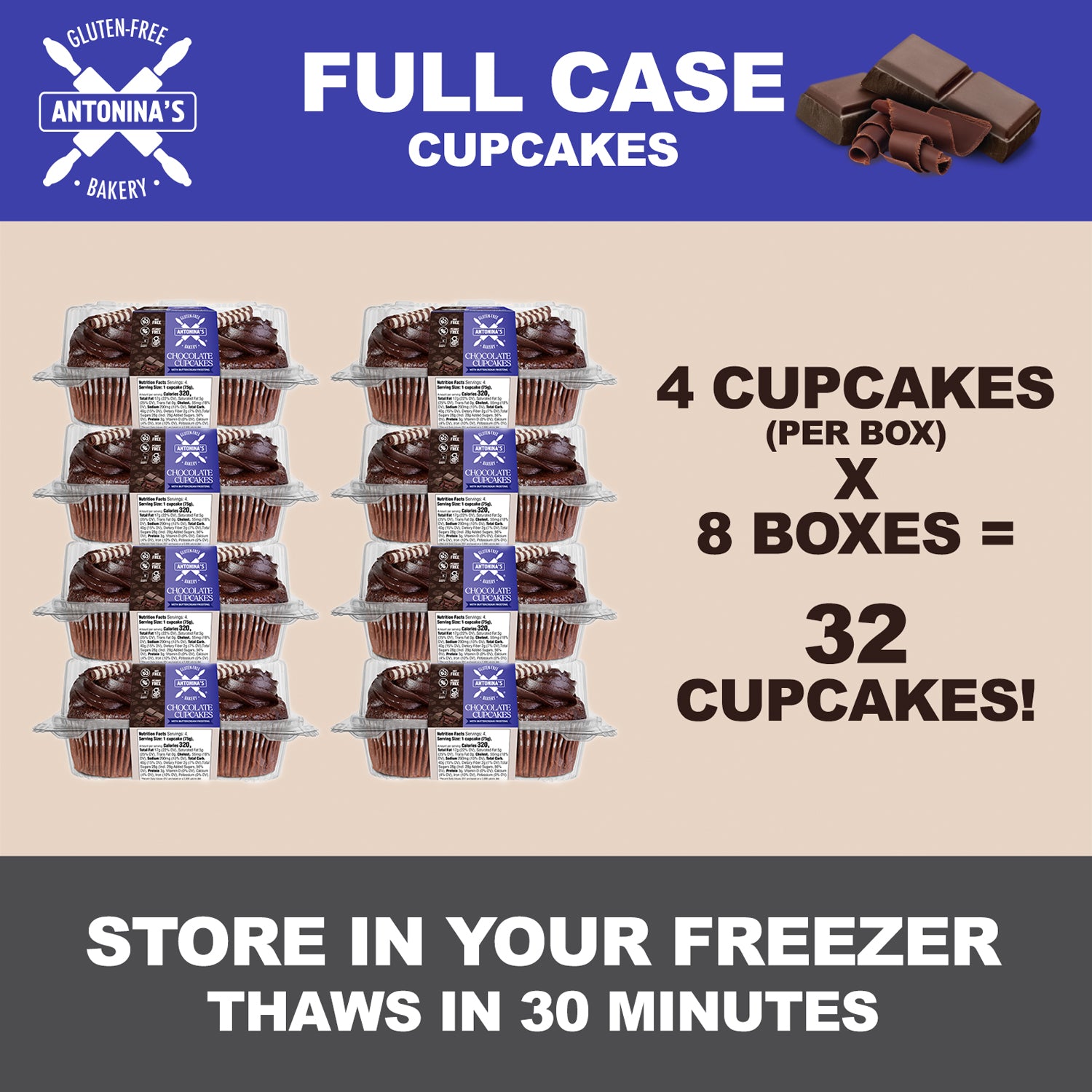 Gluten-Free 32 Chocolate Cupcakes