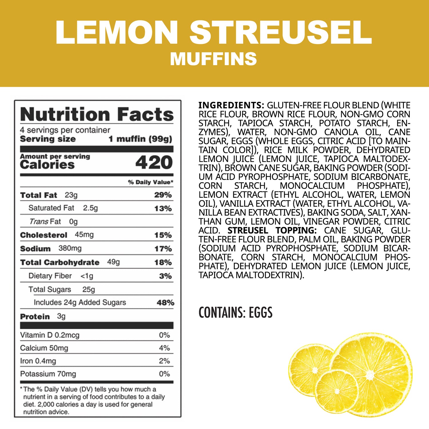 Gluten-Free 32 Lemon Streusel Muffins
