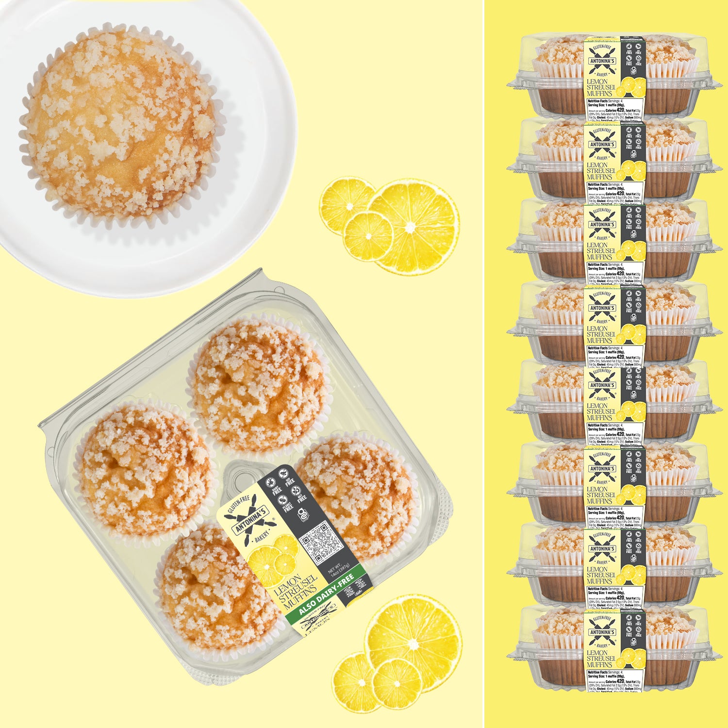 Gluten-Free 32 Lemon Streusel Muffins