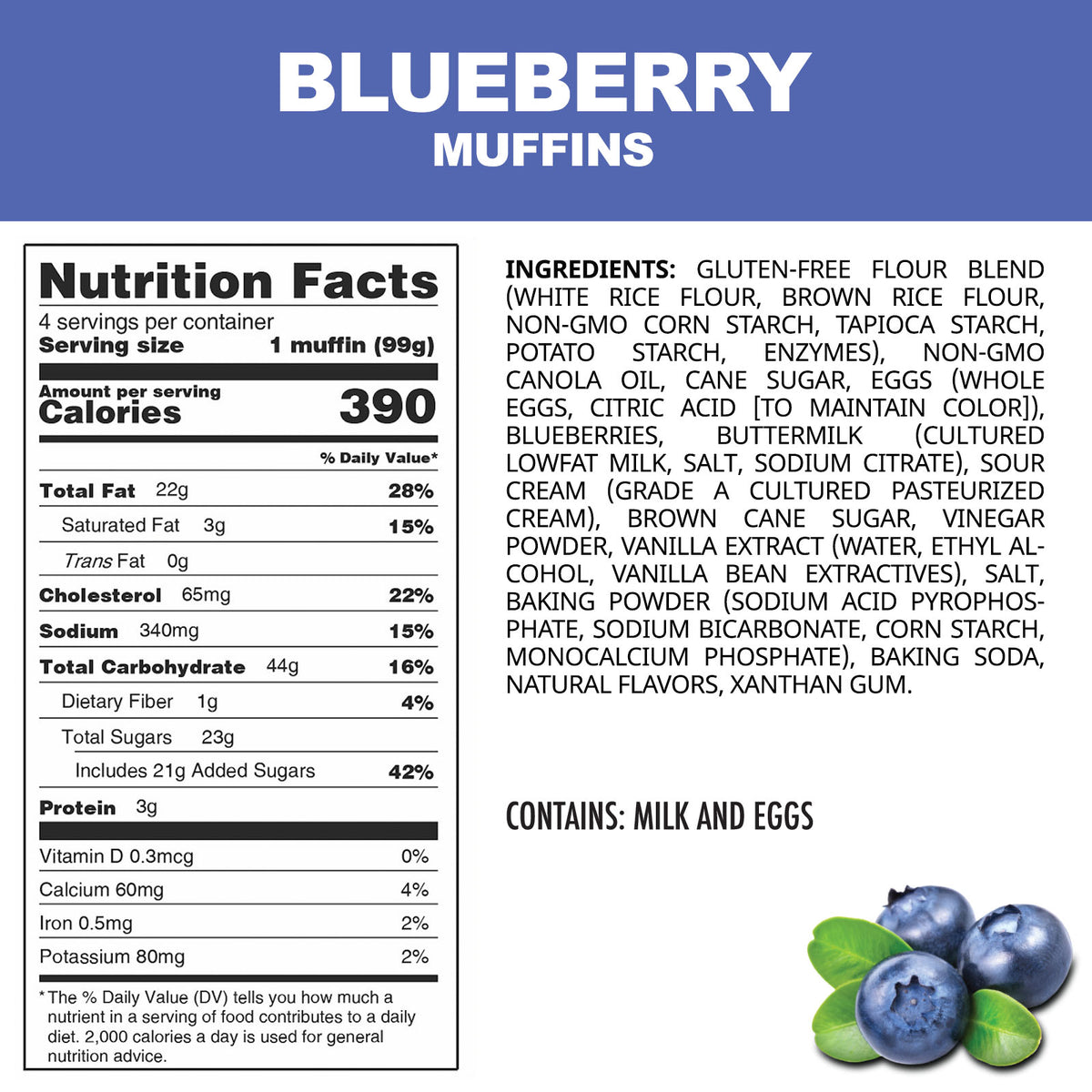 Gluten-Free Blueberry Muffins – 32 Muffins, Bonus Size