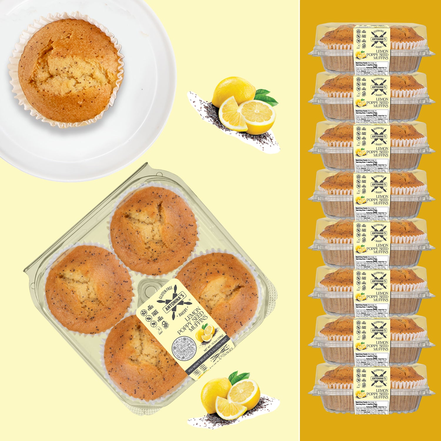 Gluten-Free 32 Lemon Poppy Seed Muffins